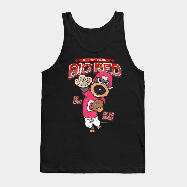 Cute Funny Doxie Dachshund Dog Football Tank Top by Danny Gordon Art